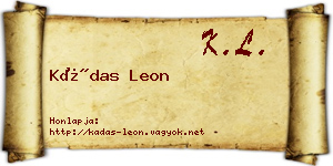 Kádas Leon névjegykártya